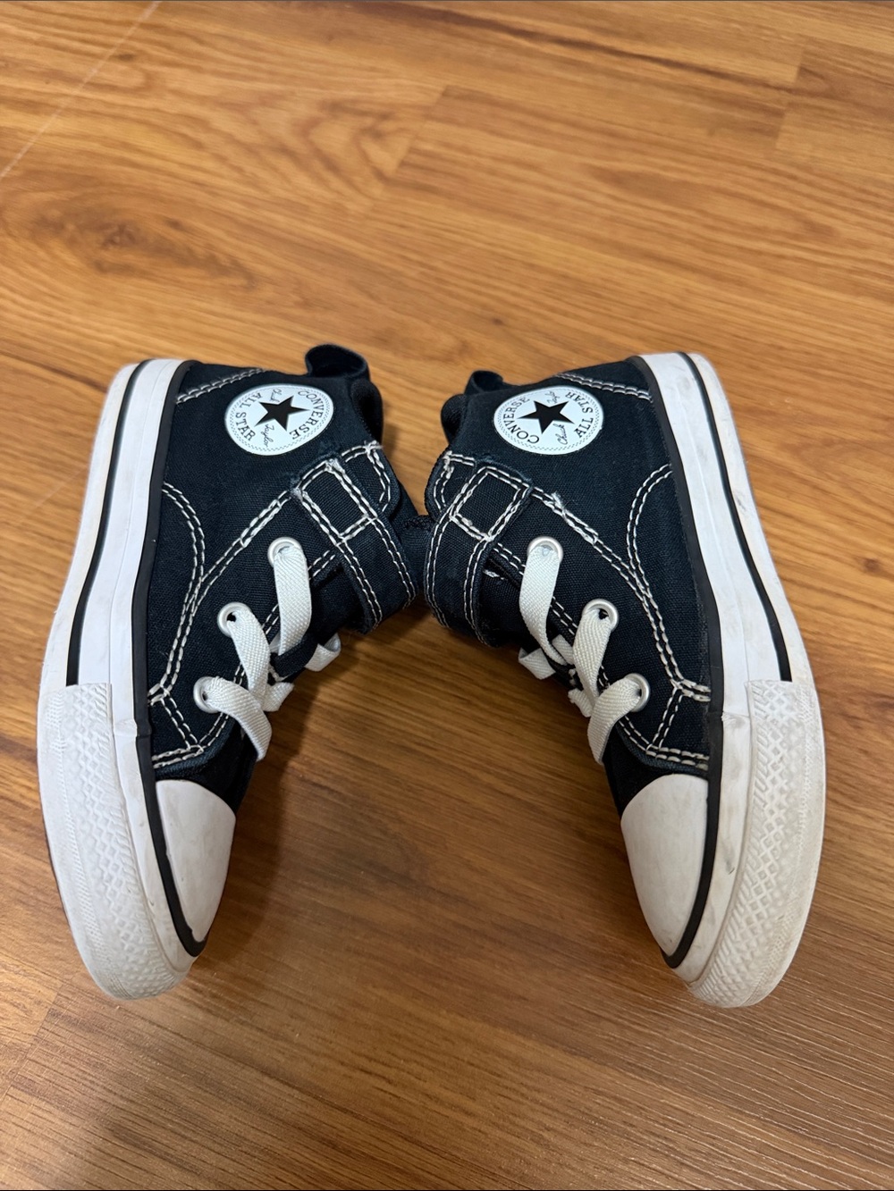 Converse Kids' Black and White High Top Sneakers